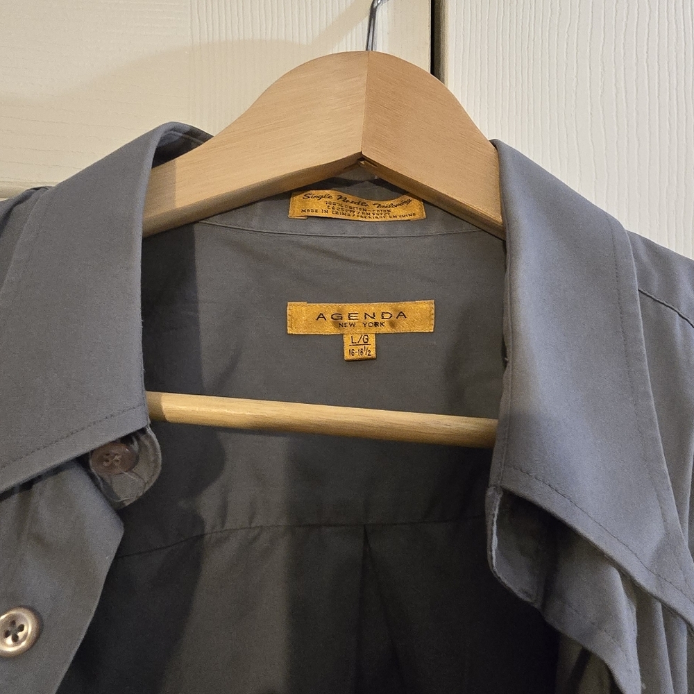 Agenda Gray Button-Up Shirt